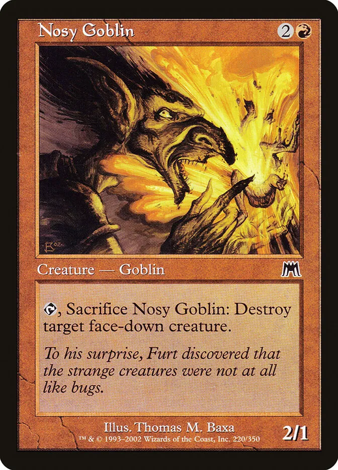 2002 Onslaught Nosy Goblin common #220 common card image