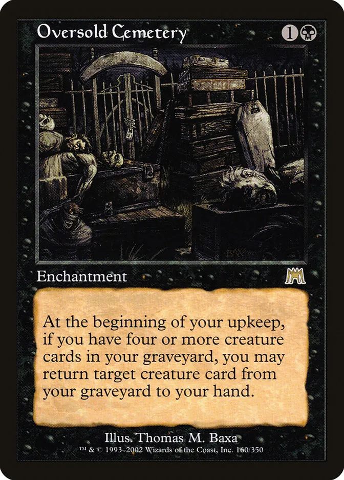 2002 Onslaught Oversold Cemetery #160 rare card image