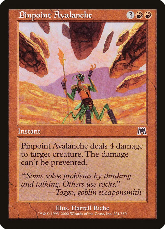 2002 Onslaught Pinpoint Avalanche common #221 common card image