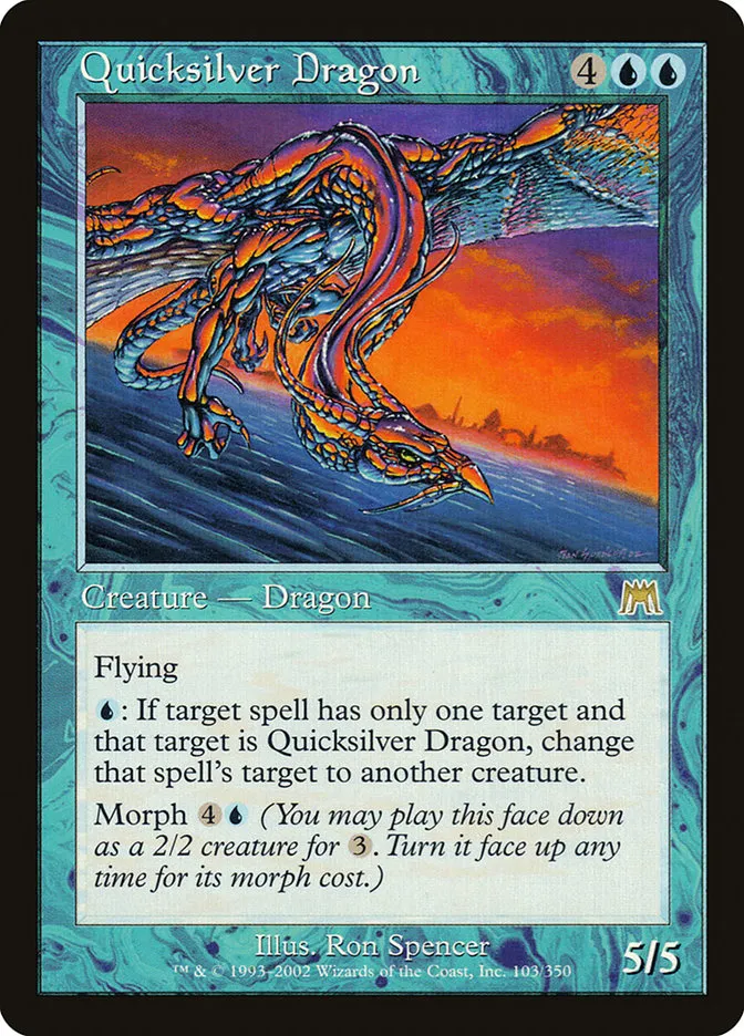 2002 Onslaught Quicksilver Dragon rare #103 rare card image