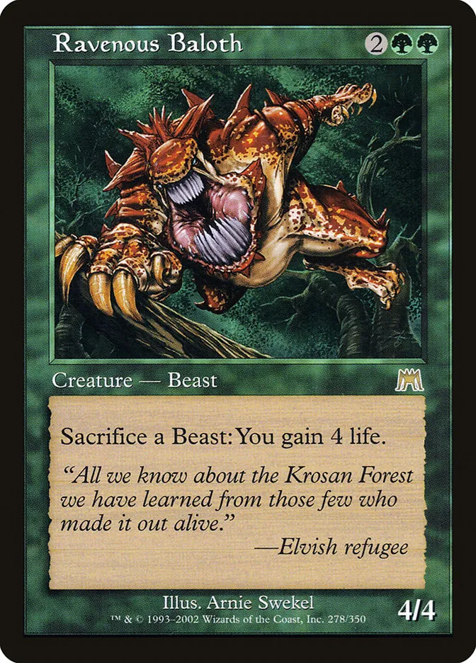 2002 Onslaught Ravenous Baloth [Foil] rare #278 rare card image