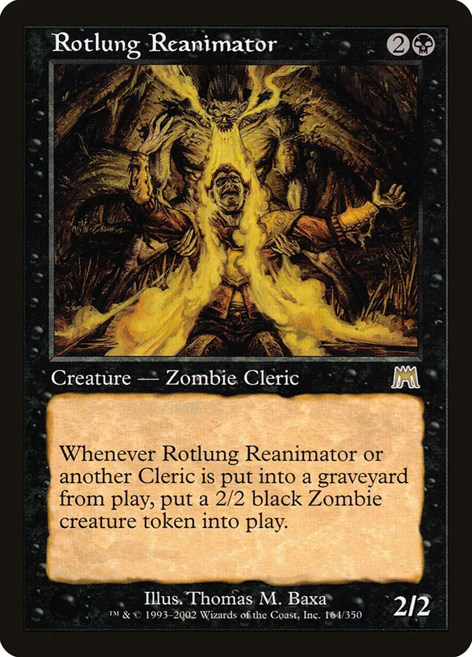 2002 Onslaught Rotlung Reanimator #164 rare card image