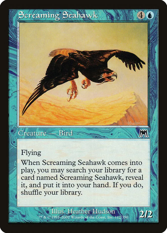 2002 Onslaught Screaming Seahawk common #112 common card image
