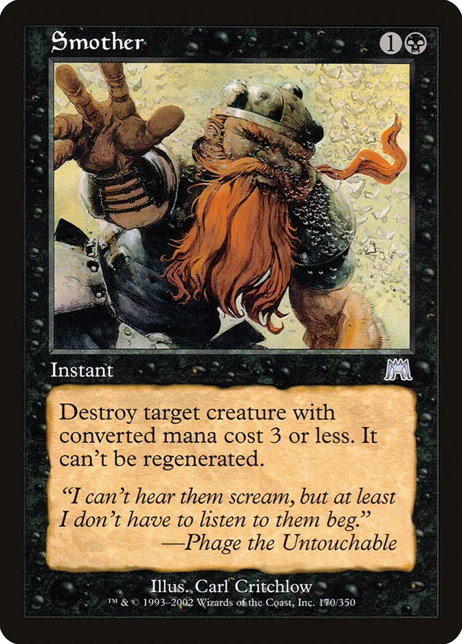 2002 Onslaught Smother uncommon #170 uncommon card image