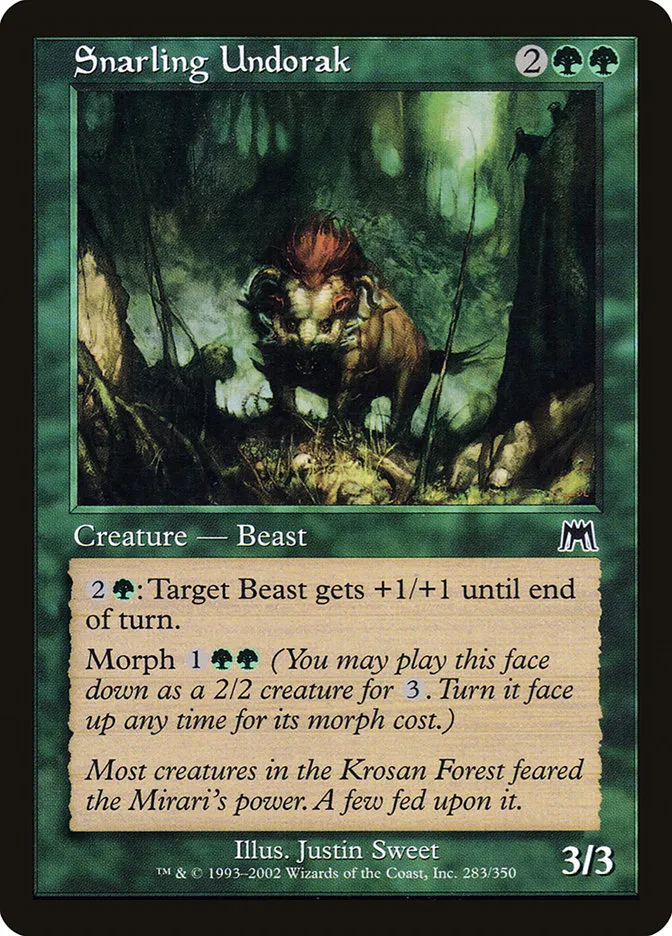 2002 Onslaught Snarling Undorak common #283 common card image