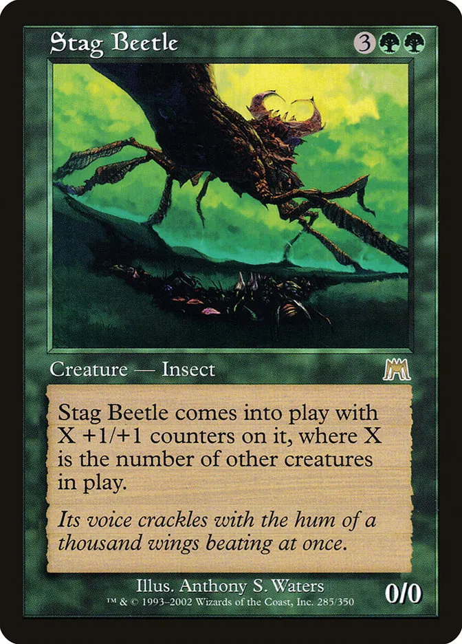 2002 Onslaught Stag Beetle rare #285 rare card image