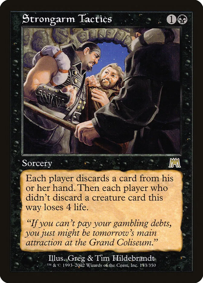 2002 Onslaught Strongarm Tactics rare #173 rare card image