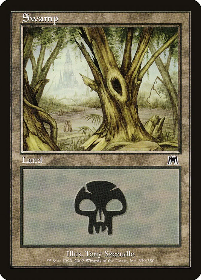 2002 Onslaught Swamp common #339 common card image