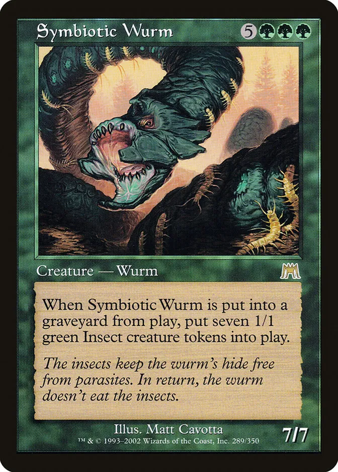 2002 Onslaught Symbiotic Wurm #289 rare card image