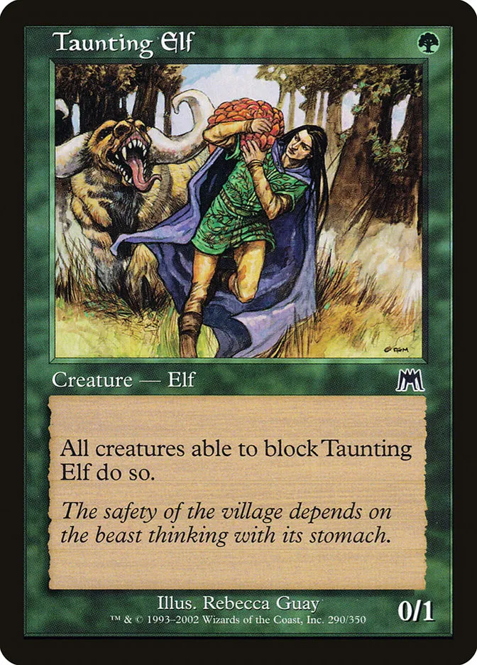 2002 Onslaught Taunting Elf common #290 common card image