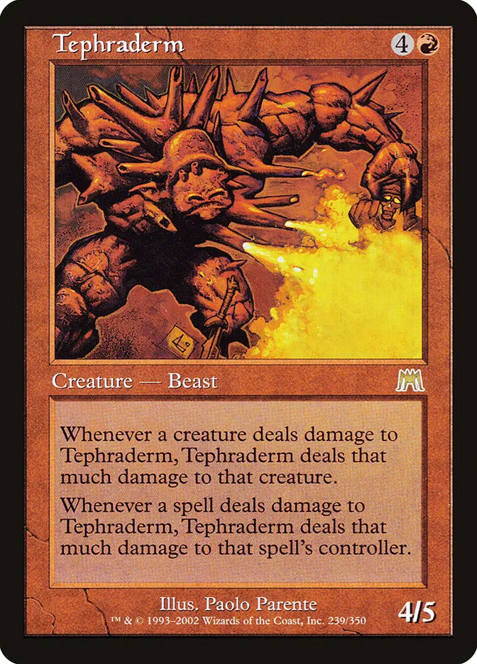 2002 Onslaught Tephraderm rare #239 rare card image