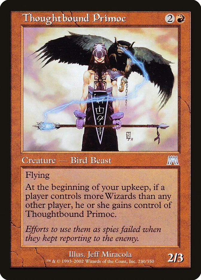 2002 Onslaught Thoughtbound Primoc uncommon #240 uncommon card image