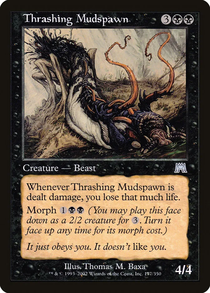 2002 Onslaught Thrashing Mudspawn uncommon #177 uncommon card image