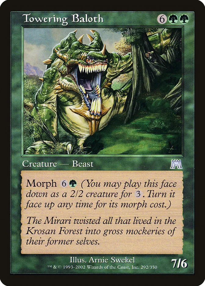 2002 Onslaught Towering Baloth uncommon #292 uncommon card image