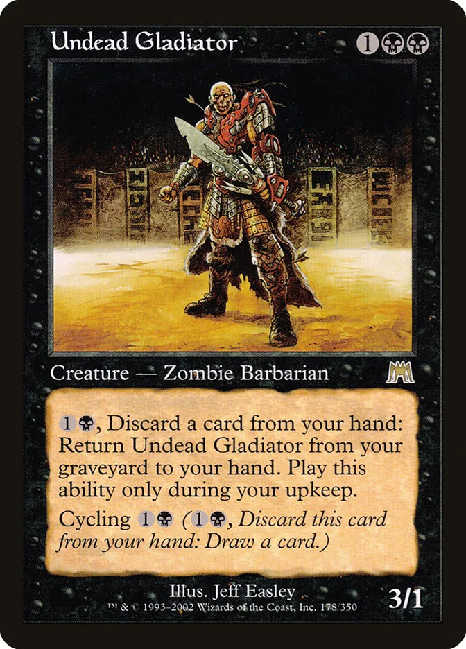 2002 Onslaught Undead Gladiator rare #178 rare card image