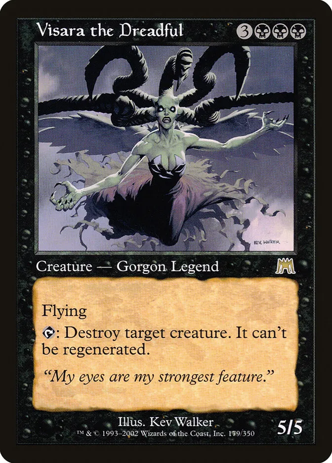 2002 Onslaught Visara the Dreadful [Foil] rare #179 rare card image