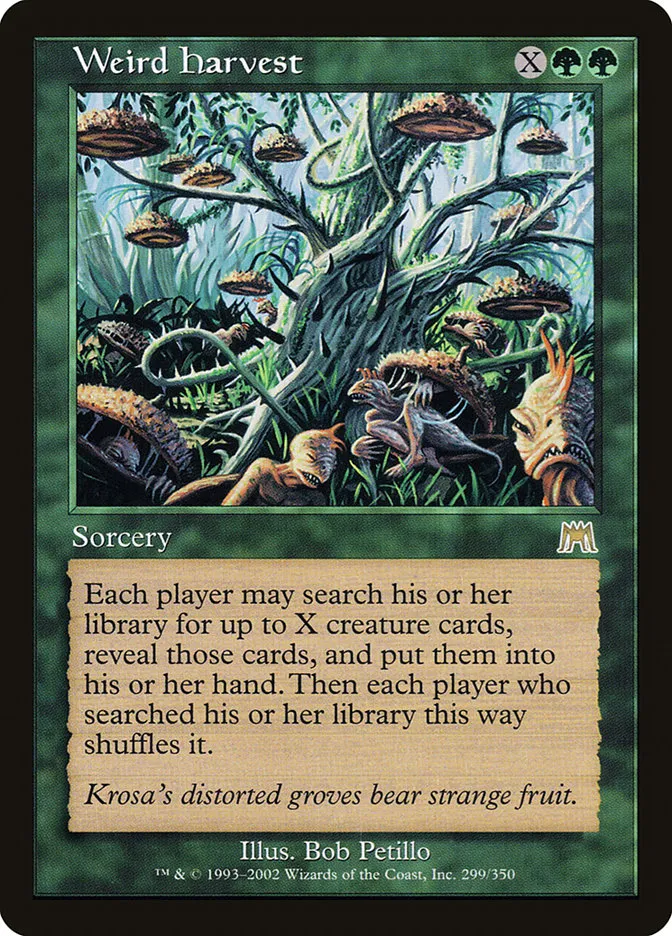 2002 Onslaught Weird Harvest #299 rare card image