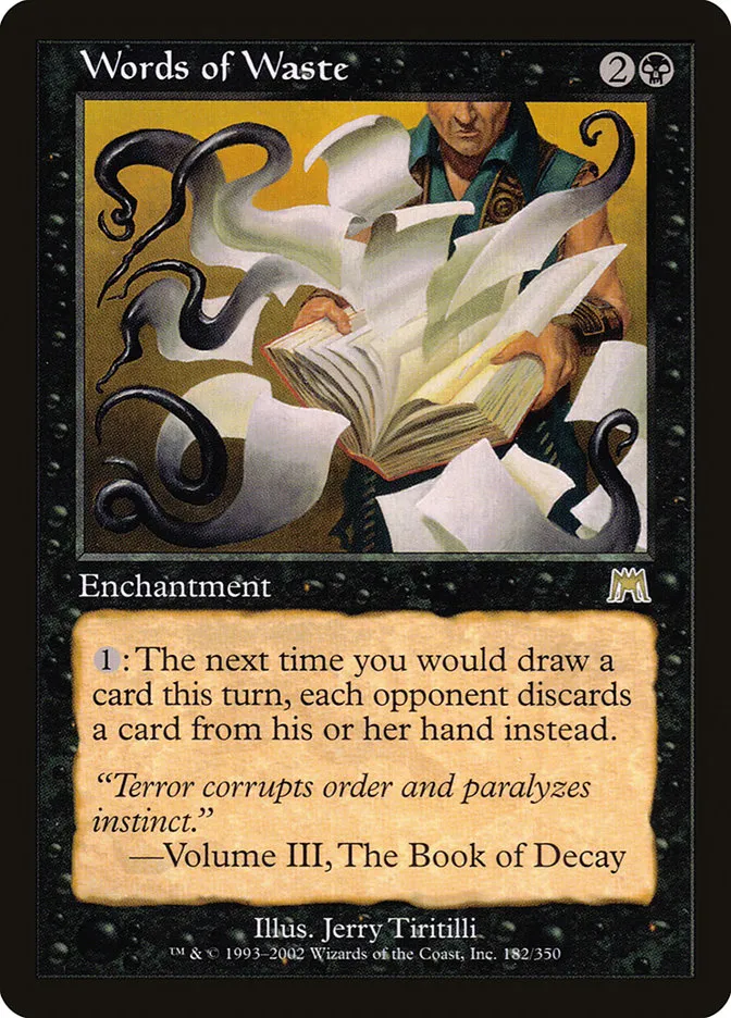 2002 Onslaught Words of Waste #182 rare card image