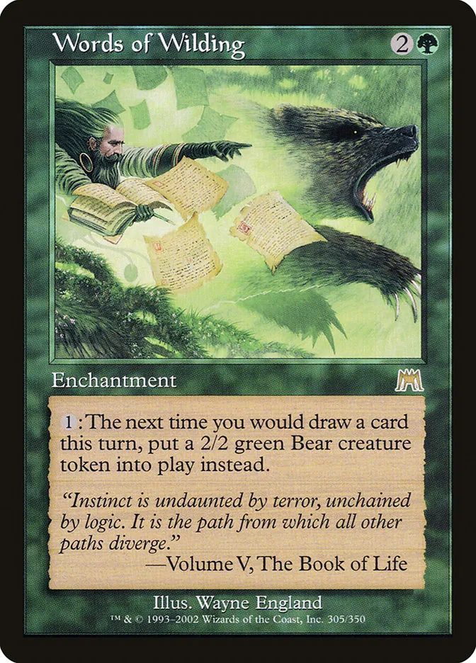 2002 Onslaught Words of Wilding #305 rare card image