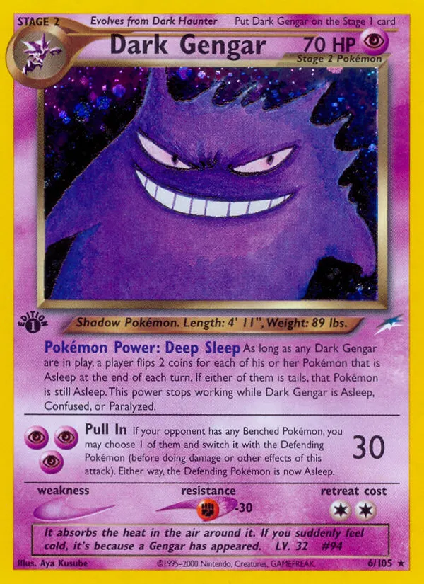 2002 Neo Destiny Dark Gengar #006/105 Rare Holo card image