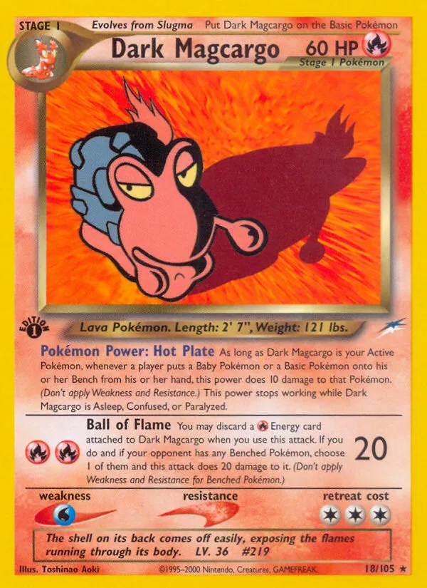2002 Neo Destiny Dark Magcargo #018/105 Rare card image
