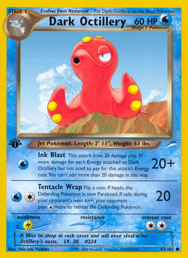2002 Neo Destiny Dark Octillery Common #062/105 Common card image