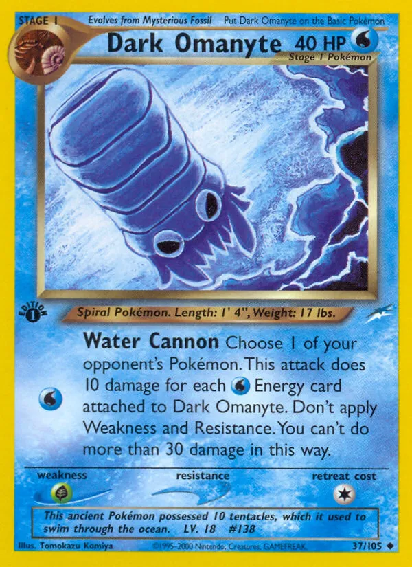 2002 Neo Destiny Dark Omanyte #037/105 Uncommon card image