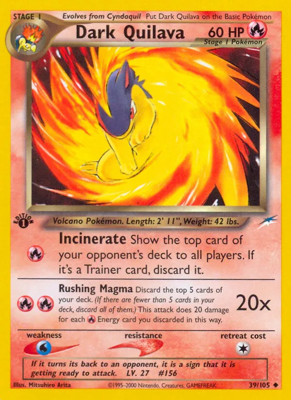 2002 Neo Destiny Dark Quilava #039/105 Uncommon card image