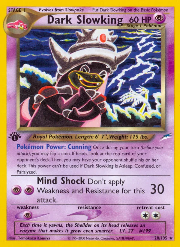 2002 Neo Destiny Dark Slowking #020/105 Rare card image