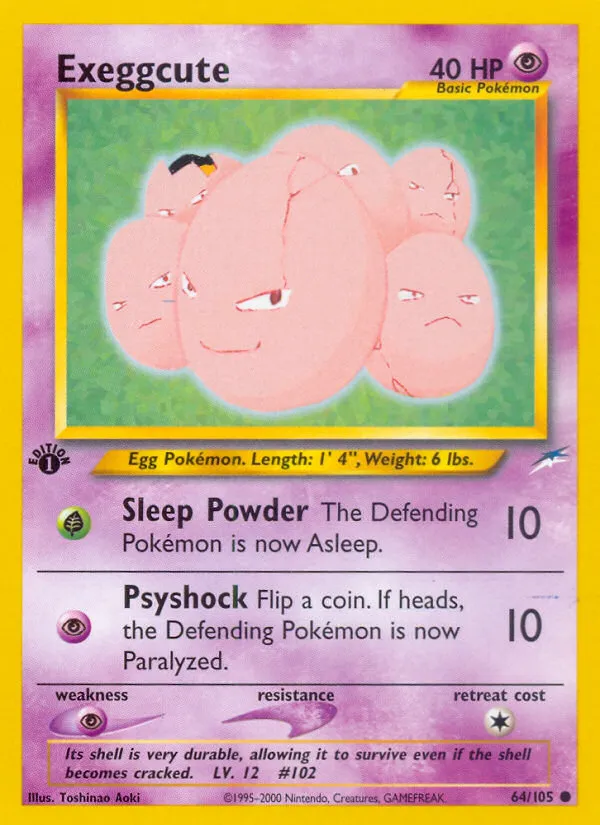 2002 Neo Destiny Exeggcute #064/105 Common card image