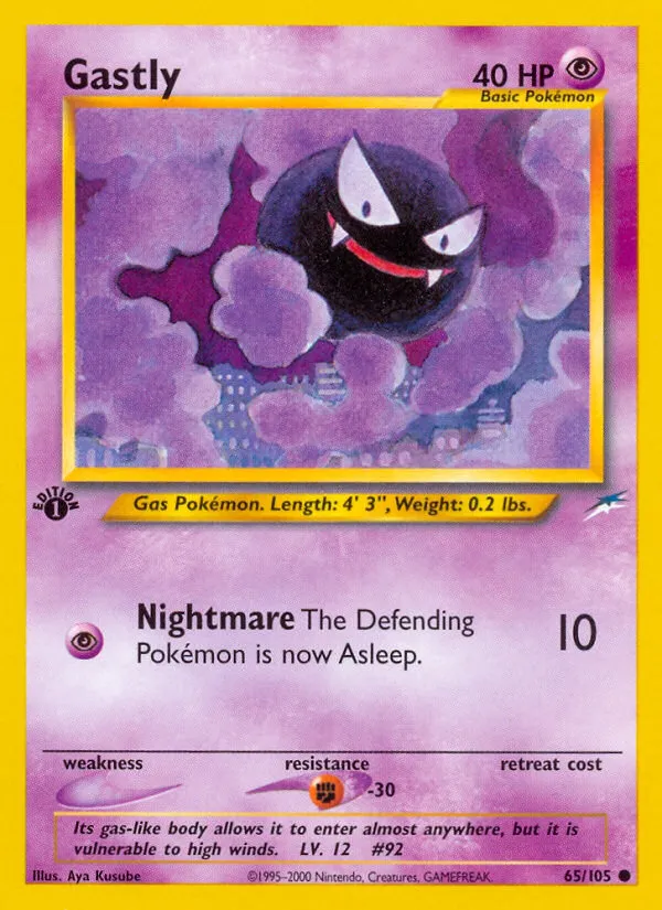 2002 Neo Destiny Gastly #065/105 Common card image