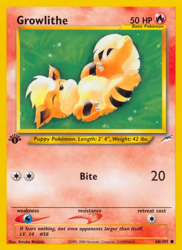 2002 Neo Destiny Growlithe #068/105 Common card image