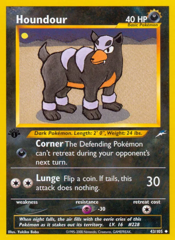 2002 Neo Destiny Houndour #043/105 Uncommon card image