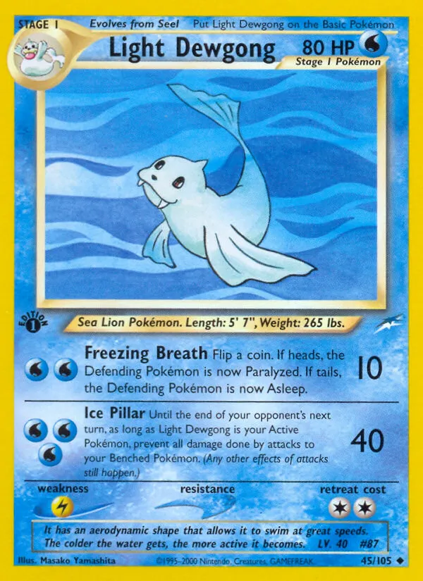 2002 Neo Destiny Light Dewgong Uncommon #045/105 Uncommon card image