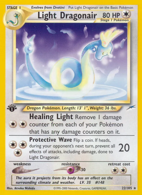 2002 Neo Destiny Light Dragonair #022/105 Rare card image