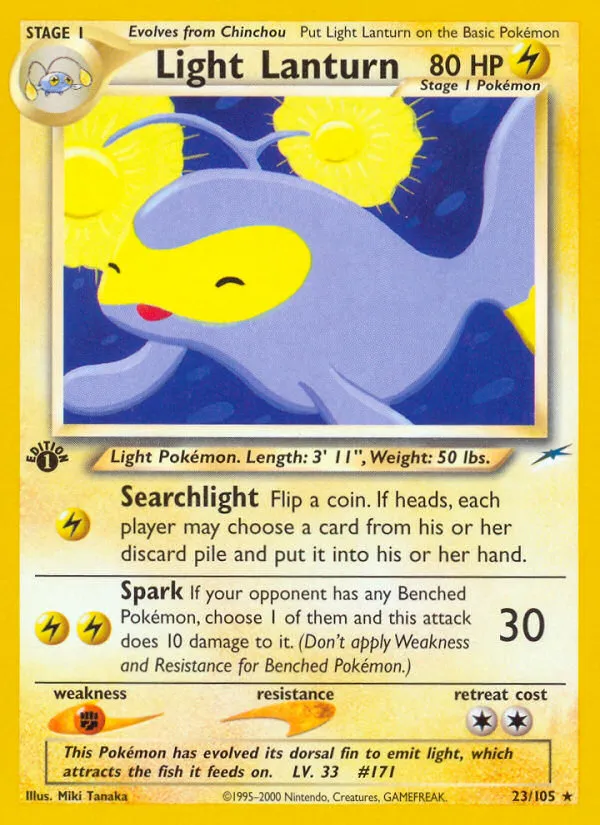 2002 Neo Destiny Light Lanturn #023/105 Rare card image