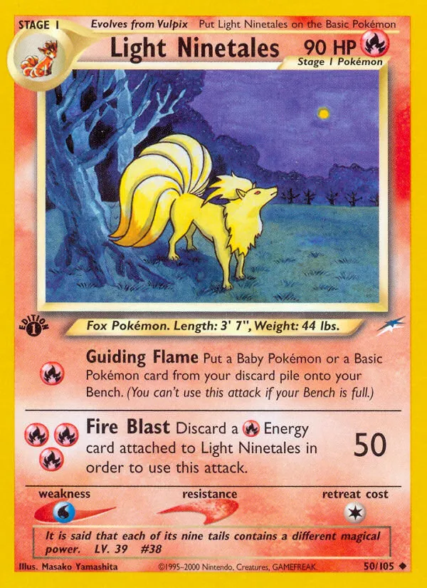 2002 Neo Destiny Light Ninetales #050/105 Uncommon card image