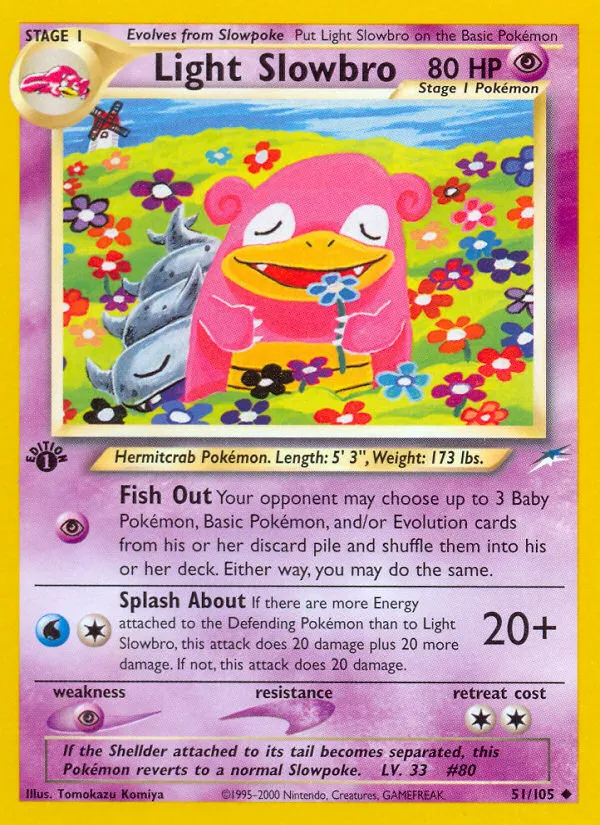 2002 Neo Destiny Light Slowbro #051/105 Uncommon card image