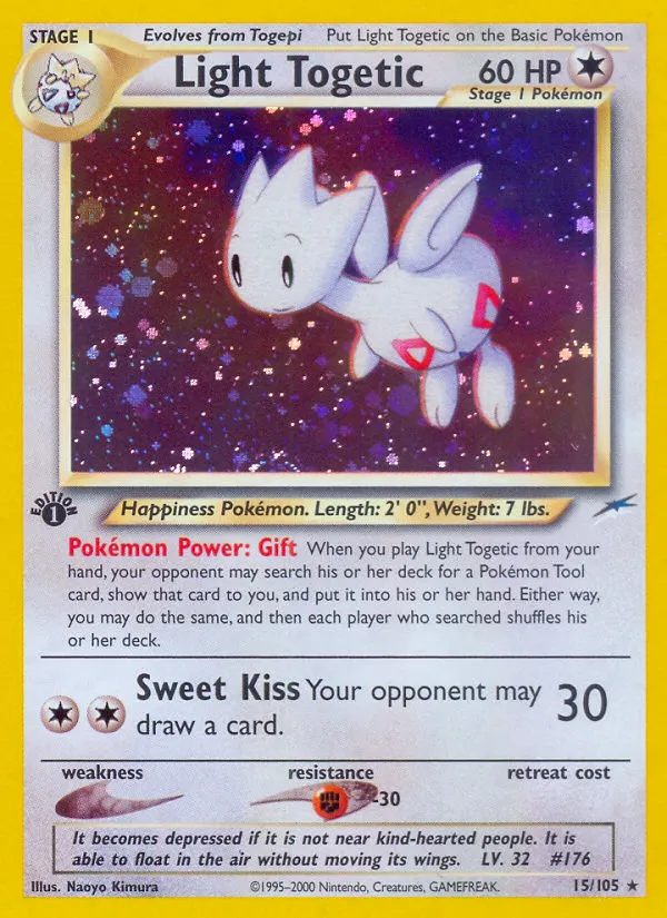2002 Neo Destiny Light Togetic #015/105 Rare Holo card image