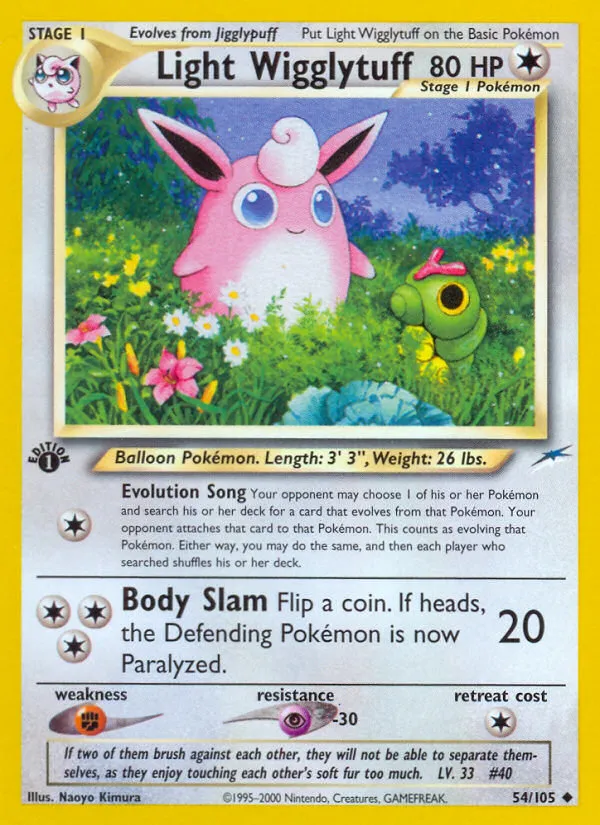 2002 Neo Destiny Light Wigglytuff #054/105 Uncommon card image