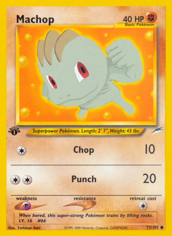 2002 Neo Destiny Machop Common #073/105 Common card image