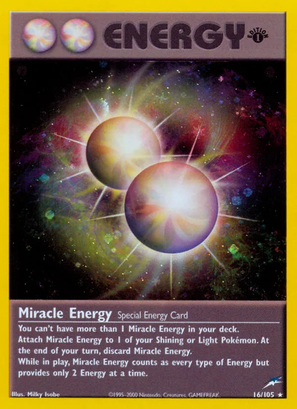 2002 Neo Destiny Miracle Energy #016/105 Rare Holo card image