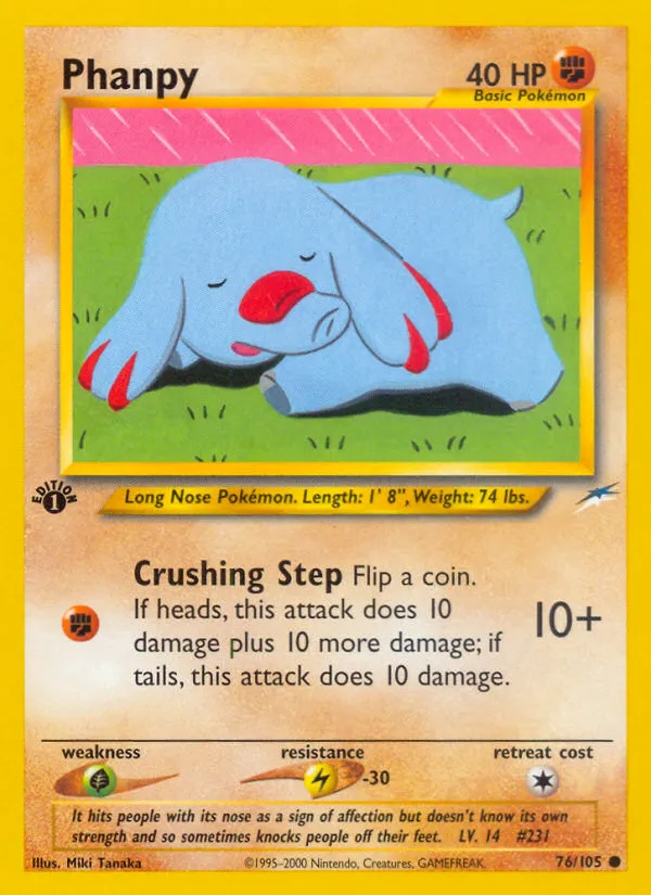 2002 Neo Destiny Phanpy Common #076/105 Common card image