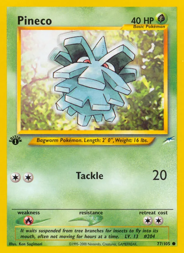 2002 Neo Destiny Pineco Common #077/105 Common card image