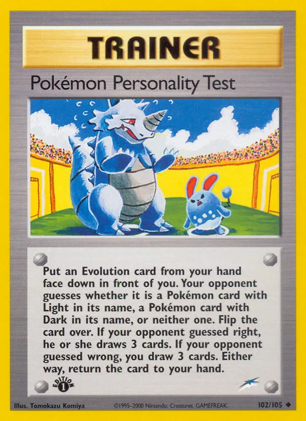 2002 Neo Destiny Pokémon Personality Test #102/105 Uncommon card image
