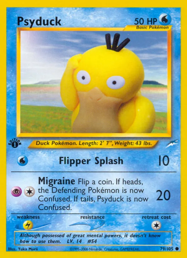 2002 Neo Destiny Psyduck Common #079/105 Common card image