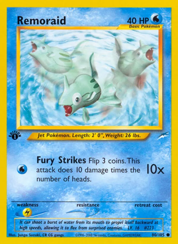 2002 Neo Destiny Remoraid Common #080/105 Common card image