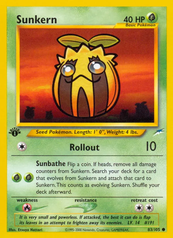 2002 Neo Destiny Sunkern #083/105 Common card image