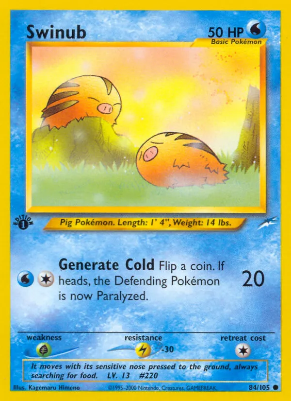 2002 Neo Destiny Swinub #084/105 Common card image