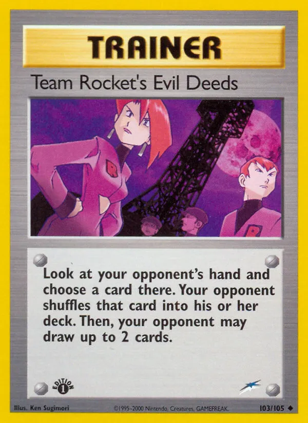 2002 Neo Destiny Team Rocket's Evil Deeds #103/105 Uncommon card image